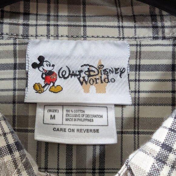 Walt Disney World Short Sleeve Button Down Men's Plaid Shirt - Size M - Picture 5 of 10